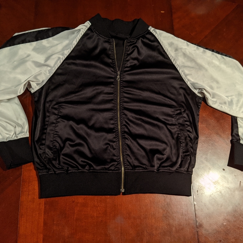 Women's Black & White Bomber/Varsity Style Jacket